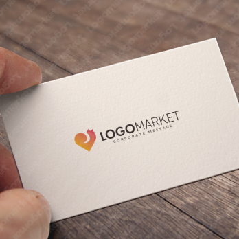 ハートとペットとしっぽのロゴ