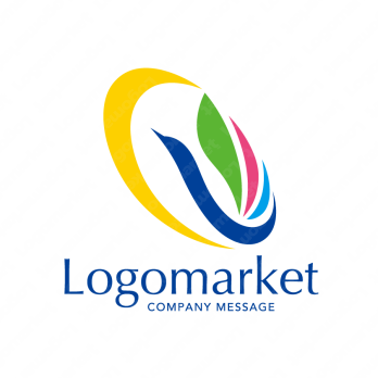 鳥と幸運と成功のロゴ