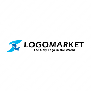 海と波と前進のロゴ