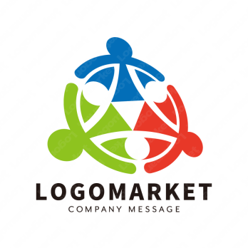 人とコミュニケーションとカラフルのロゴ