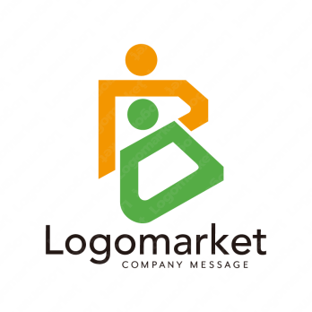 Bと人とタッグのロゴ