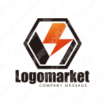 Yと稲妻と六角形のロゴ