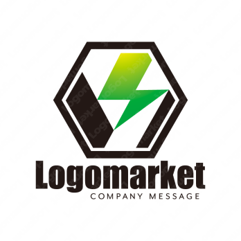 Yと稲妻と六角形のロゴ