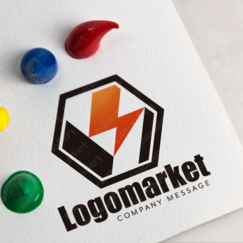 Yと稲妻と六角形のロゴ