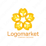 笑顔と花と温かいのロゴ