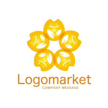 笑顔と花と温かいのロゴ