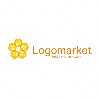 笑顔と花と温かいのロゴ