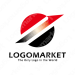 円と矢印と上昇のロゴ