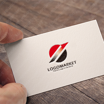 円と矢印と上昇のロゴ