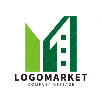 Mと1とビルのロゴ