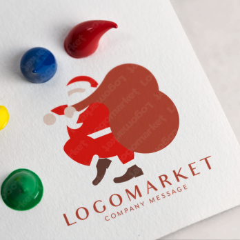 サンタクロースとユニークとワクワク感のロゴ