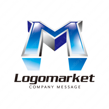 Mとダイナミックと力強さのロゴ