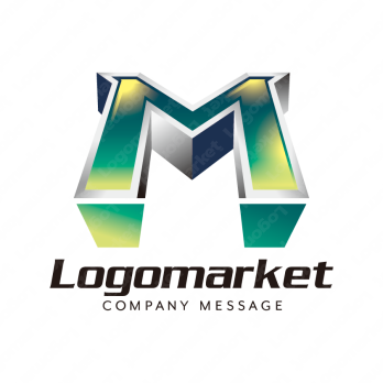 Mとダイナミックと力強さのロゴ