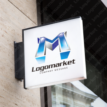 Mとダイナミックと力強さのロゴ