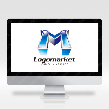 Mとダイナミックと力強さのロゴ