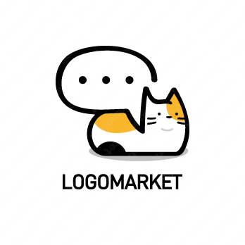 ふきだしと会話とネコのロゴ