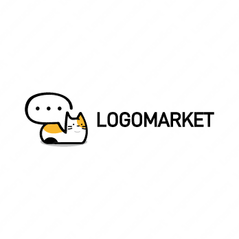 ふきだしと会話とネコのロゴ