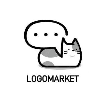 ふきだしと会話とネコのロゴ