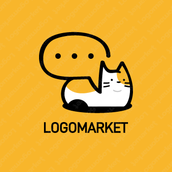ふきだしと会話とネコのロゴ