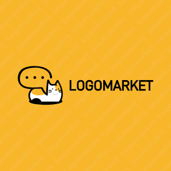 ふきだしと会話とネコのロゴ