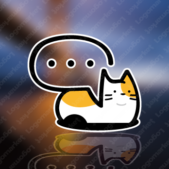 ふきだしと会話とネコのロゴ