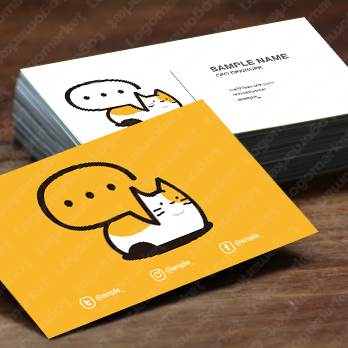 ふきだしと会話とネコのロゴ