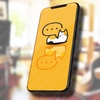 ふきだしと会話とネコのロゴ