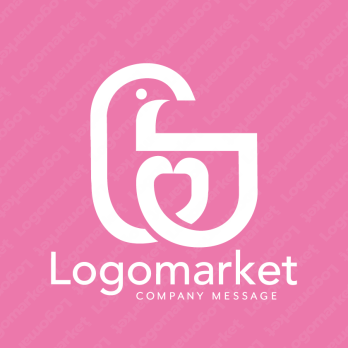 鳥とハートと真心のロゴ