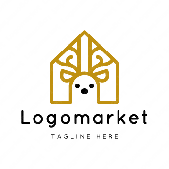 鹿と家と歯科のロゴ