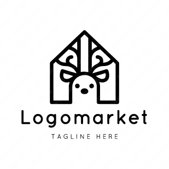 鹿と家と歯科のロゴ