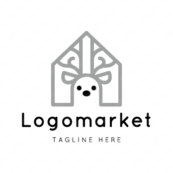 鹿と家と歯科のロゴ