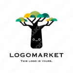 木と想像と成長のロゴ