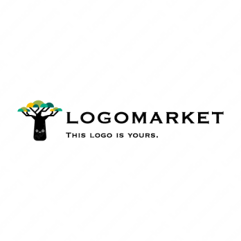 木と想像と成長のロゴ