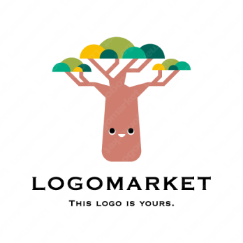 木と想像と成長のロゴ