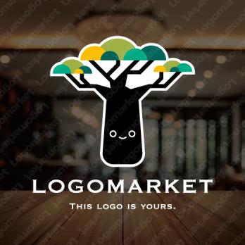 木と想像と成長のロゴ