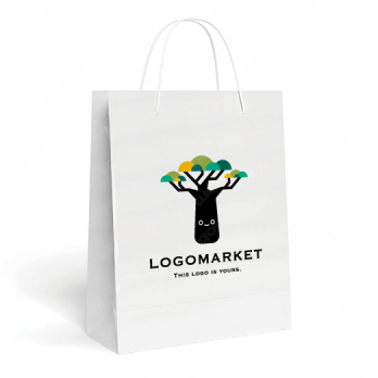 木と想像と成長のロゴ