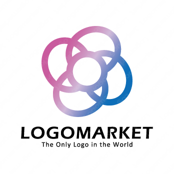 花とネットワークと循環のロゴ