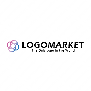 花とネットワークと循環のロゴ