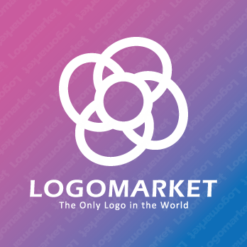 花とネットワークと循環のロゴ