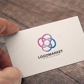 花とネットワークと循環のロゴ