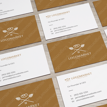 小麦とパンと家のロゴ