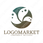 自然と時間と時計のロゴ