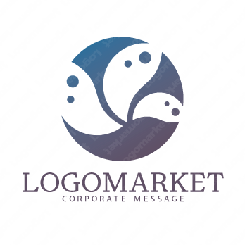 自然と時間と時計のロゴ