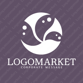 自然と時間と時計のロゴ