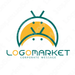 笑顔とキュートとキャラクターのロゴ