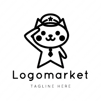 猫と警備員とガードマンのロゴ