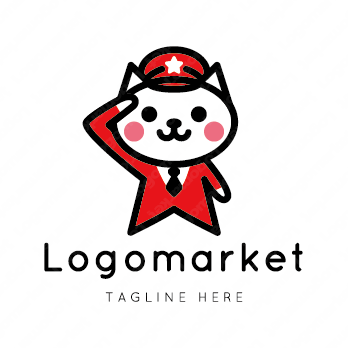 猫と警備員とガードマンのロゴ
