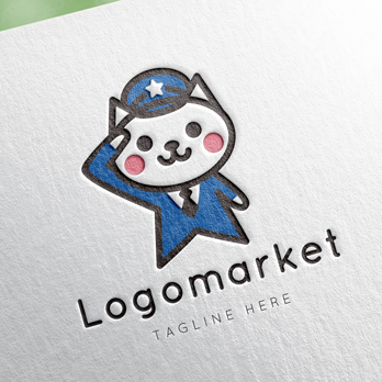 猫と警備員とガードマンのロゴ