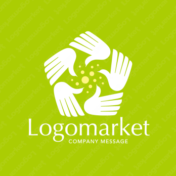 手と鳥と希望のロゴ