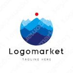 山と太陽と自然のロゴ